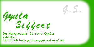gyula siffert business card